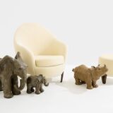 Valérie Courtet sculptures éléphants en grès émaillé circa 2010