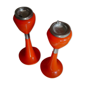 2 ashtrays 70' tulip vintage orange 50 cm