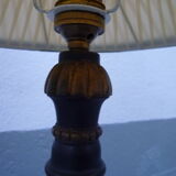 Old wooden table lamp with inlays