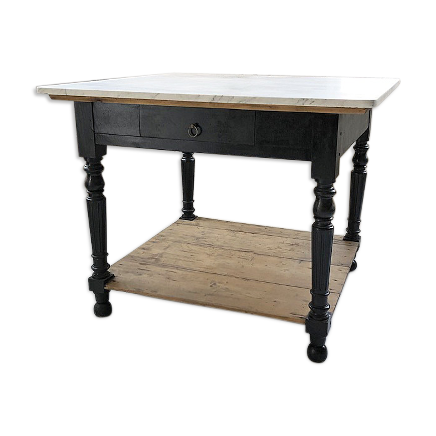 Butcher's table work central island marble