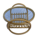 Round coffee table in glass and rattan