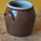 Brown glazed stoneware pot - antique glazed ceramic utensil holder