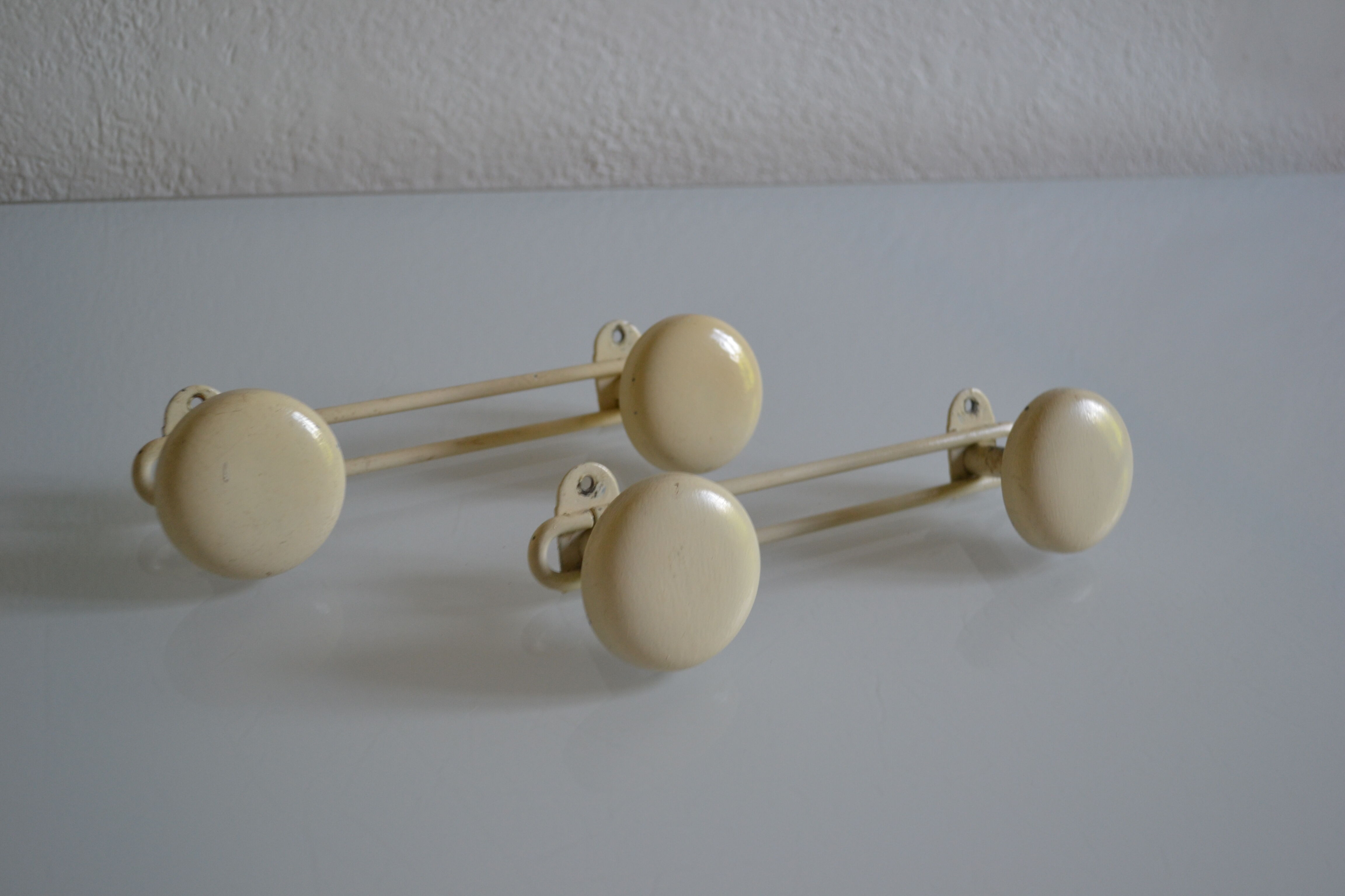 2 double coat hooks vintage 60's