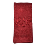 Old embroidered red table napkin L H