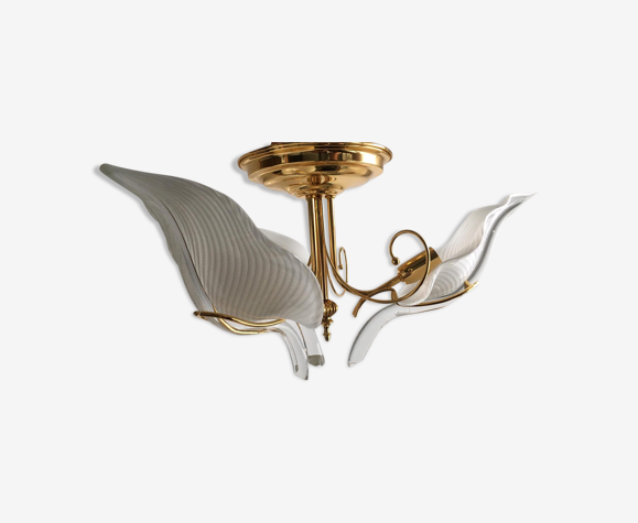 Murano Glass Leaf Chandelier By Franco Luce Italy 1970 Selency Murano Glass Leaf Chandelier By Franco, White Murano Glass Leaf Chandelier Chile