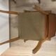 Set of 4 armchairs bridge leather and wood called "moustache" style art deco circa 1940