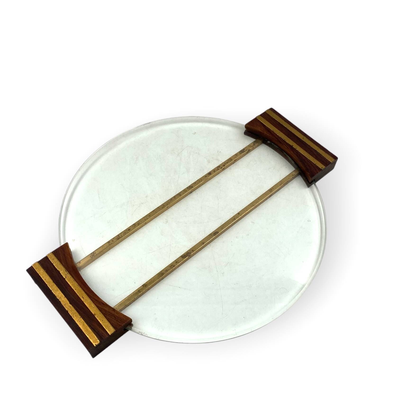 Art deco glass tray, France 1930s