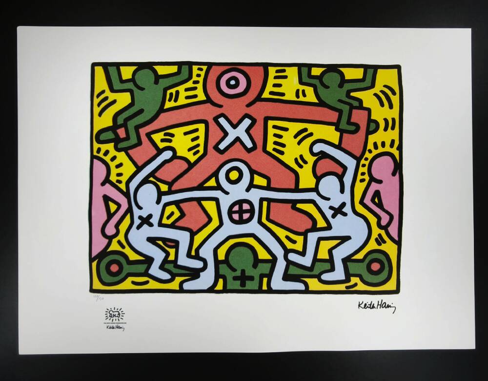 1990s Keith Haring Limited Edition Lithograph Numbered in Pencil.