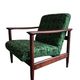 Mid century armchairs in green jacquard, by edmund homa, 1960s, set of two