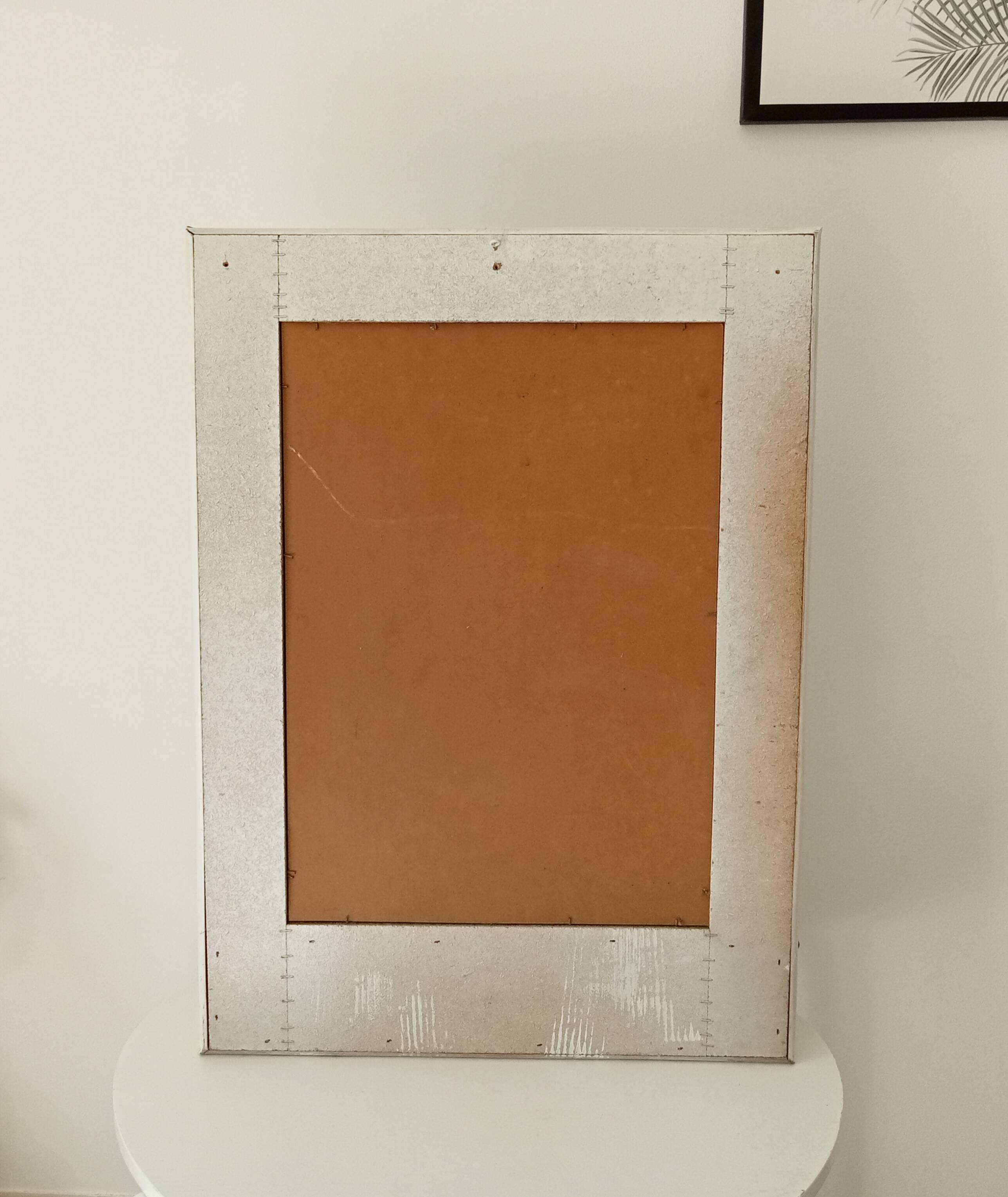 Grand miroir en rotin et canne vintage années 70