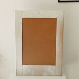 Large vintage rattan and cane mirror from the 70s