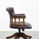 Chesterfield Office Chair on Wheels in Dark Brown Cowhide Leather