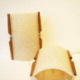 Pair of perspex and wood appliques 1960