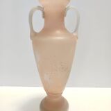 Peach Pink and White Scavo Glass Amphora Vase attr. to Seguso, Italy