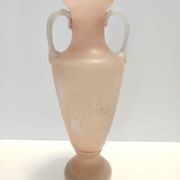 Peach Pink and White Scavo Glass Amphora Vase attr. to Seguso, Italy