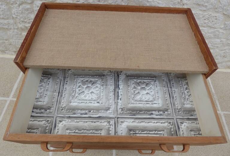 Vintage 4-drawer wooden chest of drawers - Completely restored and refurbished