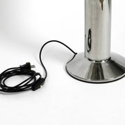 Heavy huge XXL 1970s metal chrome table lamp with metal shade | Heigh 75 cm