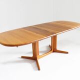 Vintage Glostrup Danish oval extendable dining table solid teak 1960s