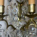 Applique XIXe siècle, bronze et pampilles en cristal