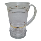 Pitcher in frosted glass and gilding 1 liter