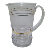 Pichet en verre givré et dorures 1 litre