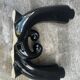 Vallauris Black Ceramic Candle Holder from the 50s