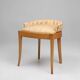 French 1940s Art Nouveau side chair in beech wood with low back