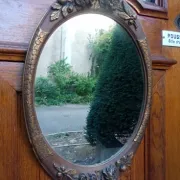 Important wooden wall mirror with stucco in Art Deco style/period - 65 x 44 cm