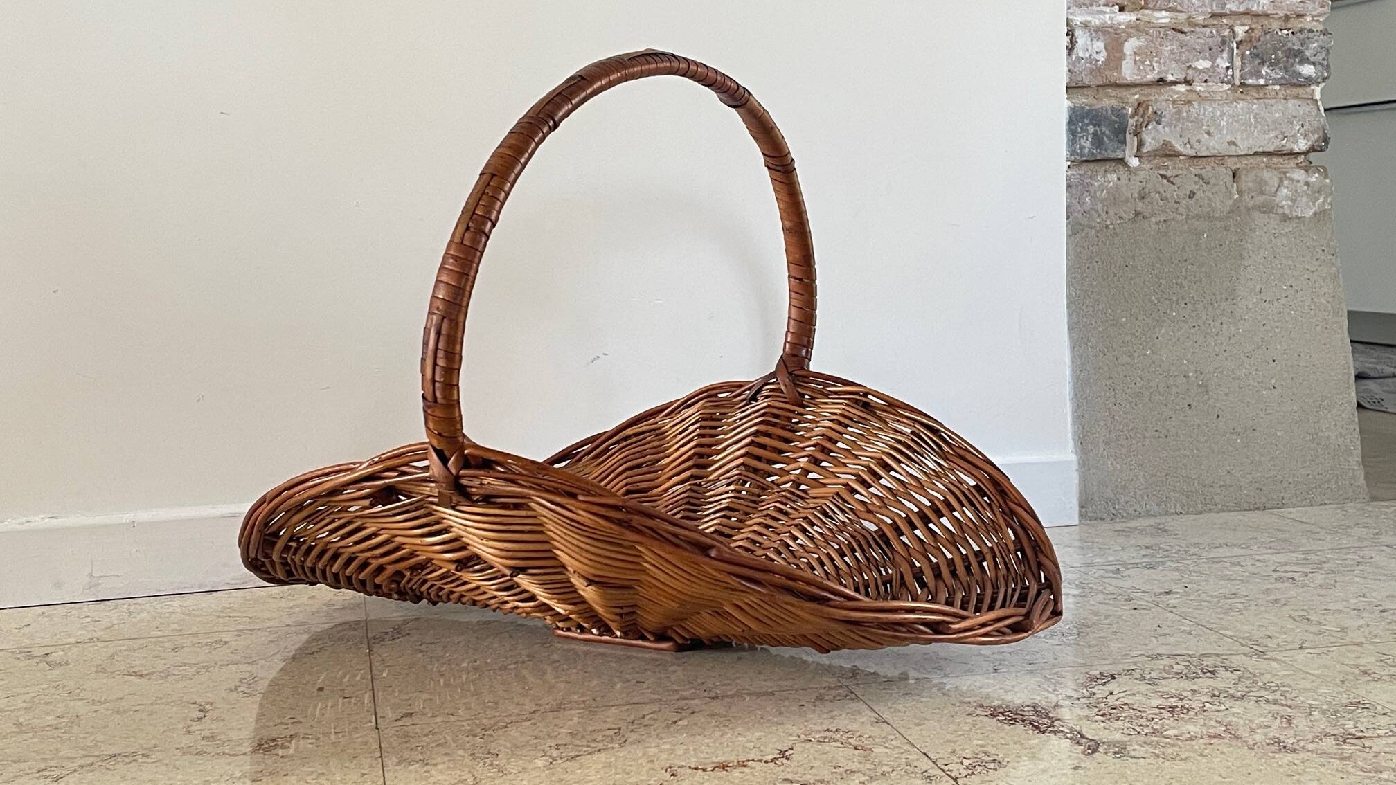 Vintage Rattan Log Basket