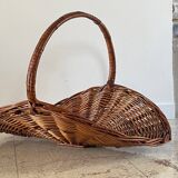 Vintage Rattan Log Basket