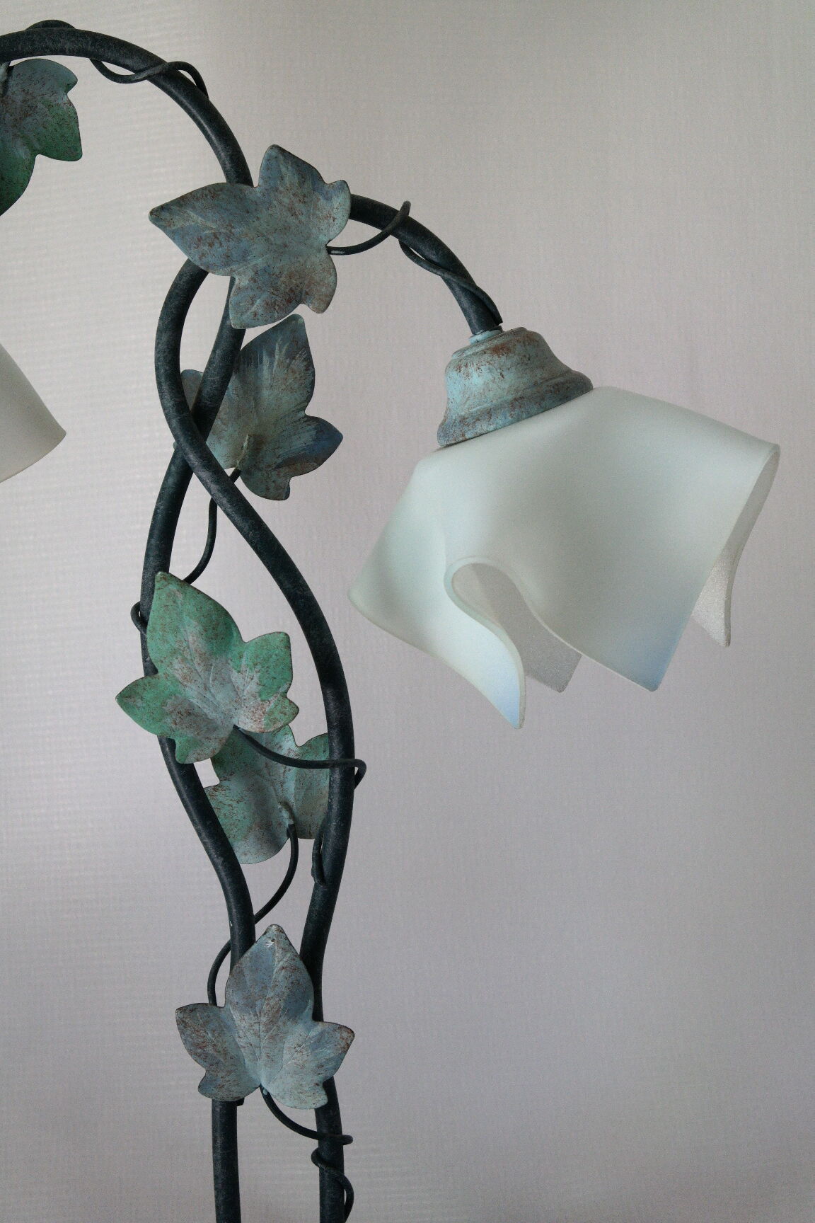 Table lamp in metal and frosted glass by Jean-Pierre Ryckaert, collection "Louisiane" 60's