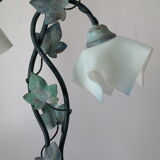 Table lamp in metal and frosted glass by Jean-Pierre Ryckaert, collection "Louisiane" 60's