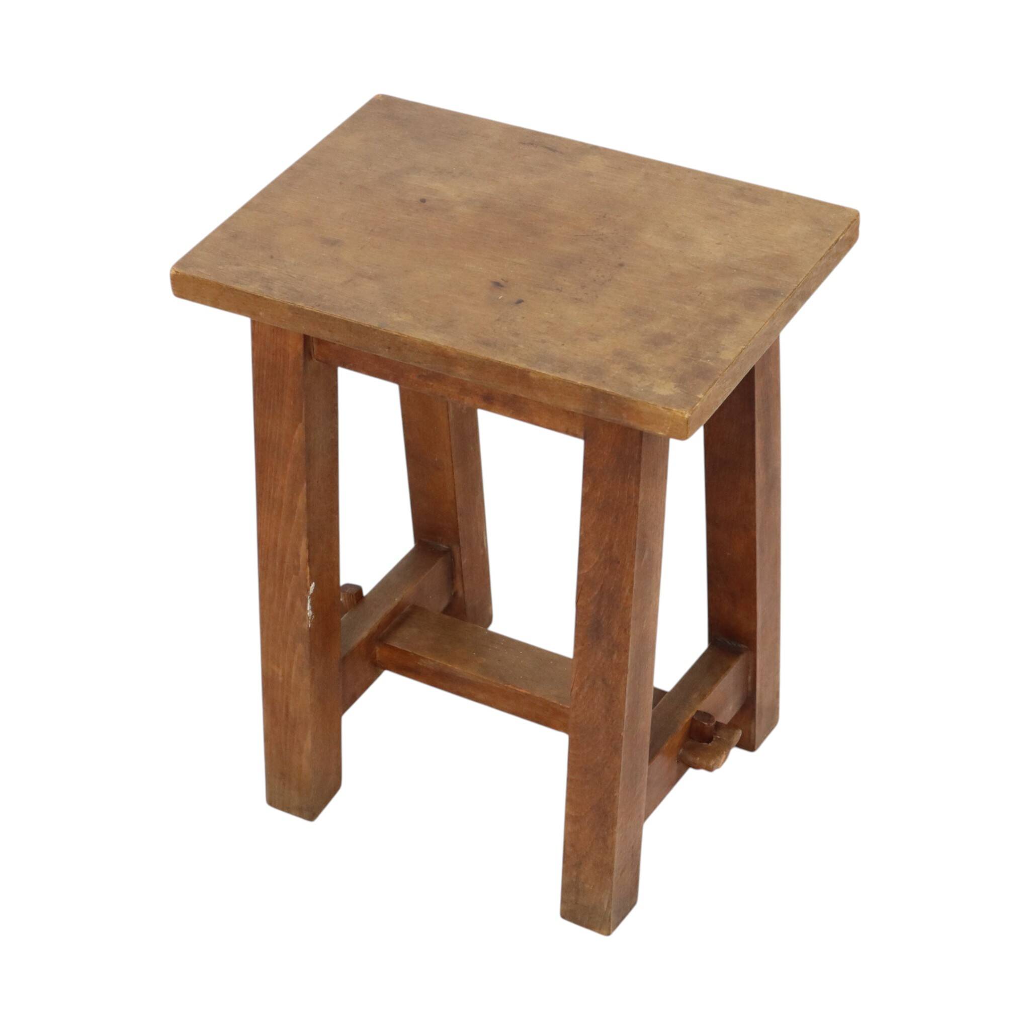 Charming Old Wooden Stool from Southern France – Rustic 1950s Style