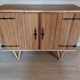 Buffet in rattan and vintage split bamboo