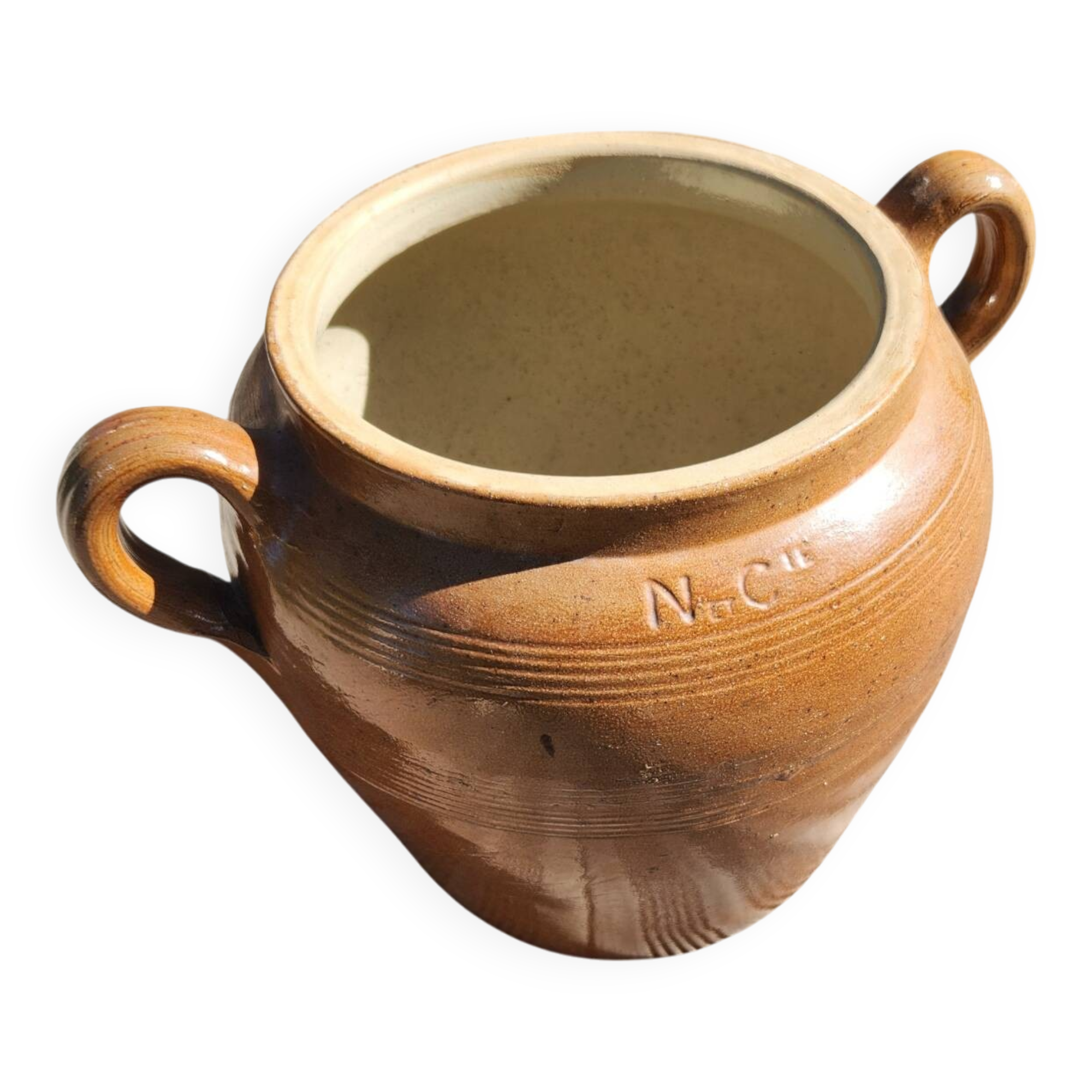 Old pot, stoneware salt cellar