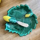 Vintage lemon butter dish in Vallauris slip