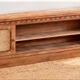 Vintage oak sideboard TV unit with raw finish and caning.