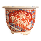 Antique Imari Kutani Bonsai Pot Japan 19th Century Meiji Flowers 19th Asian