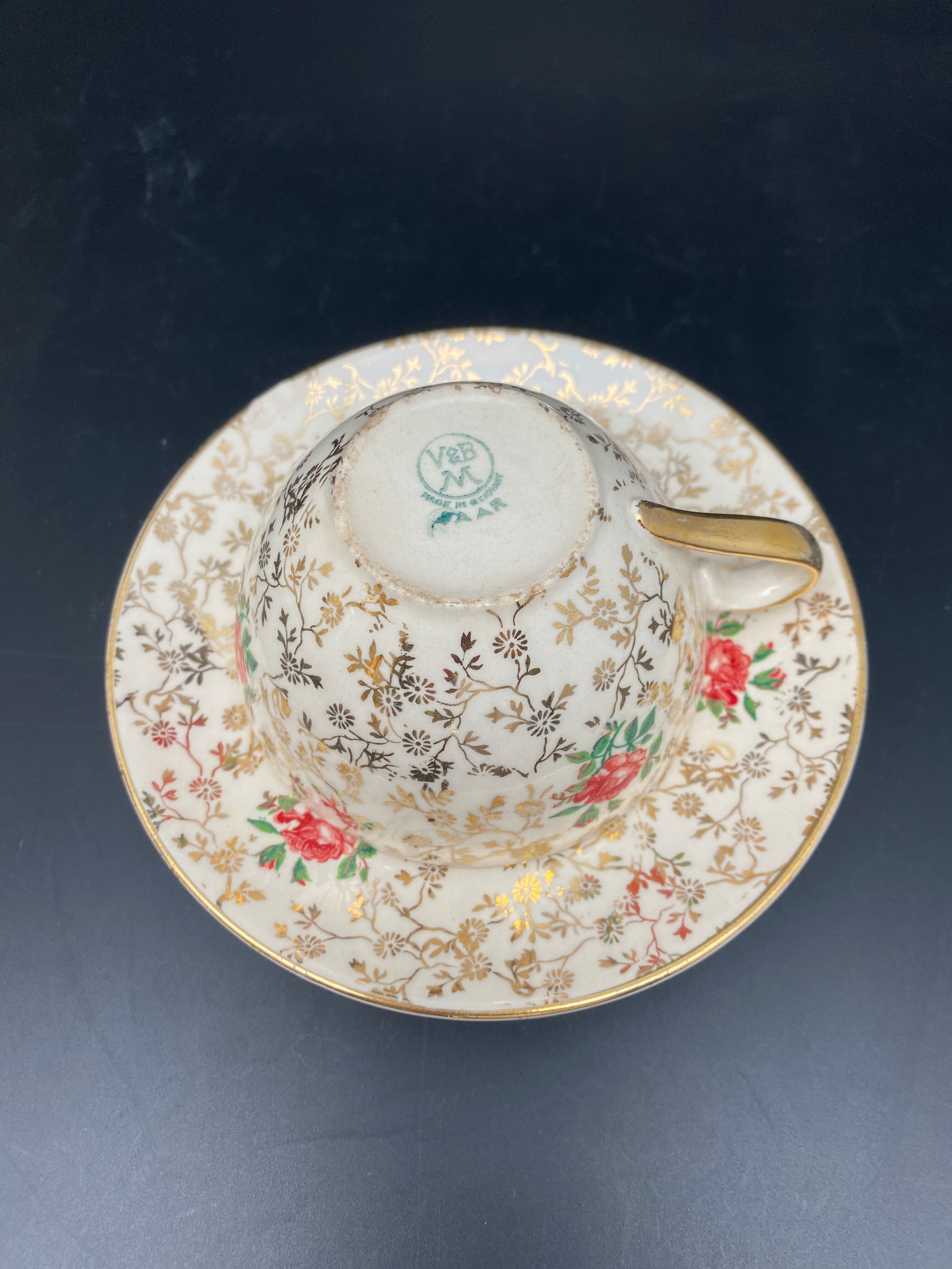 Villeroy & Boch porcelain tea set roses and gilding