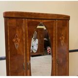 Antique - wardrobe, linen cupboard, inlays -