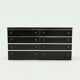 Pair Chest of Drawers in Ebonized Wood with Aluminium Accents 1980s