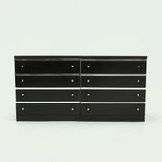 Pair Chest of Drawers in Ebonized Wood with Aluminium Accents 1980s
