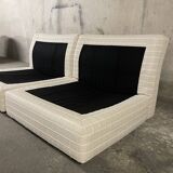 Set of Bernard Govin low chairs, Roset 1970