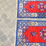 Paire de tapis d'orient fait main vintage chinois 140 x 072 cm