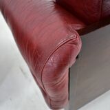 Pair of vintage leather armchairs , Czechoslovakia 1970s