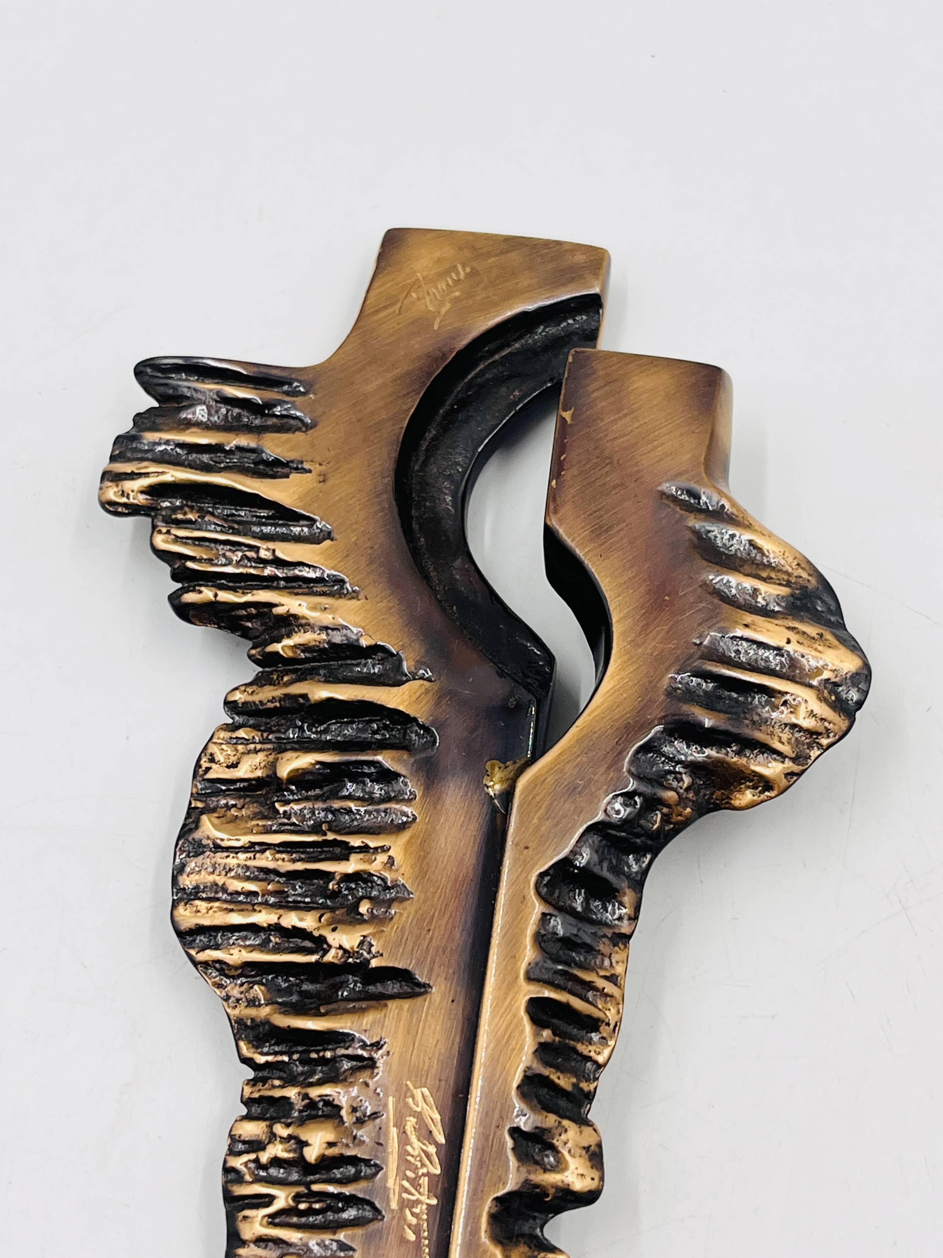 Brutalist bronze crucifix