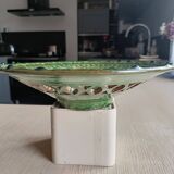 Green earthenware fruit cup