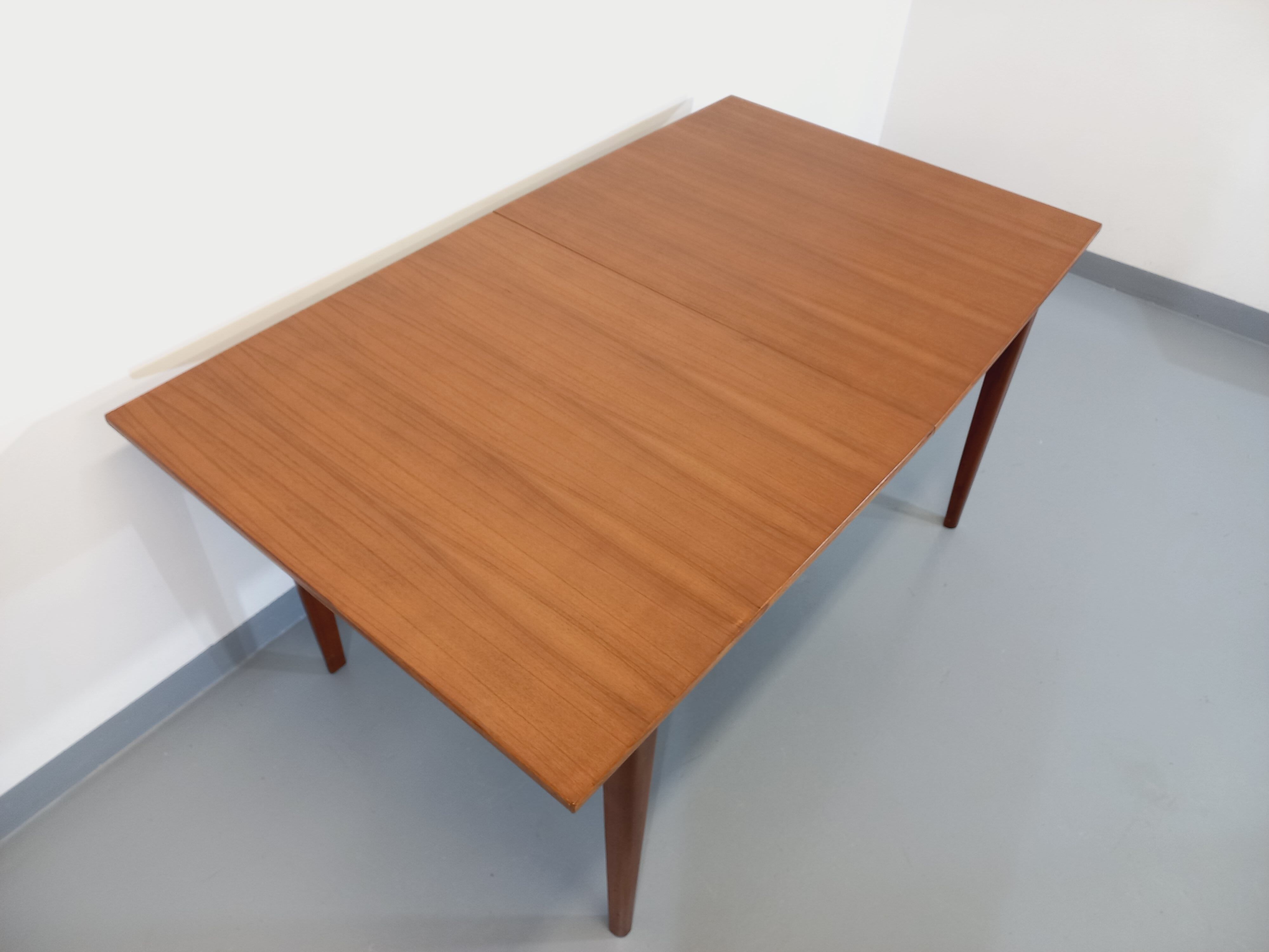 Vintage Scandinavian dining table from 50s 60s teak with extension