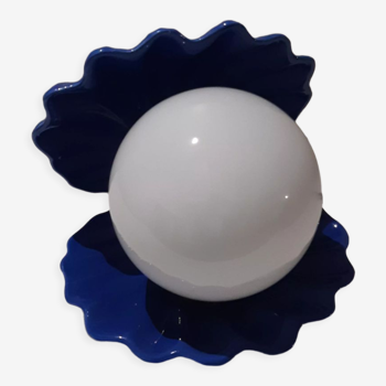 Lampe coquillage bleue