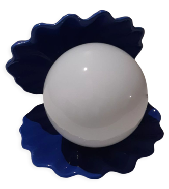 Lampe coquillage bleue
